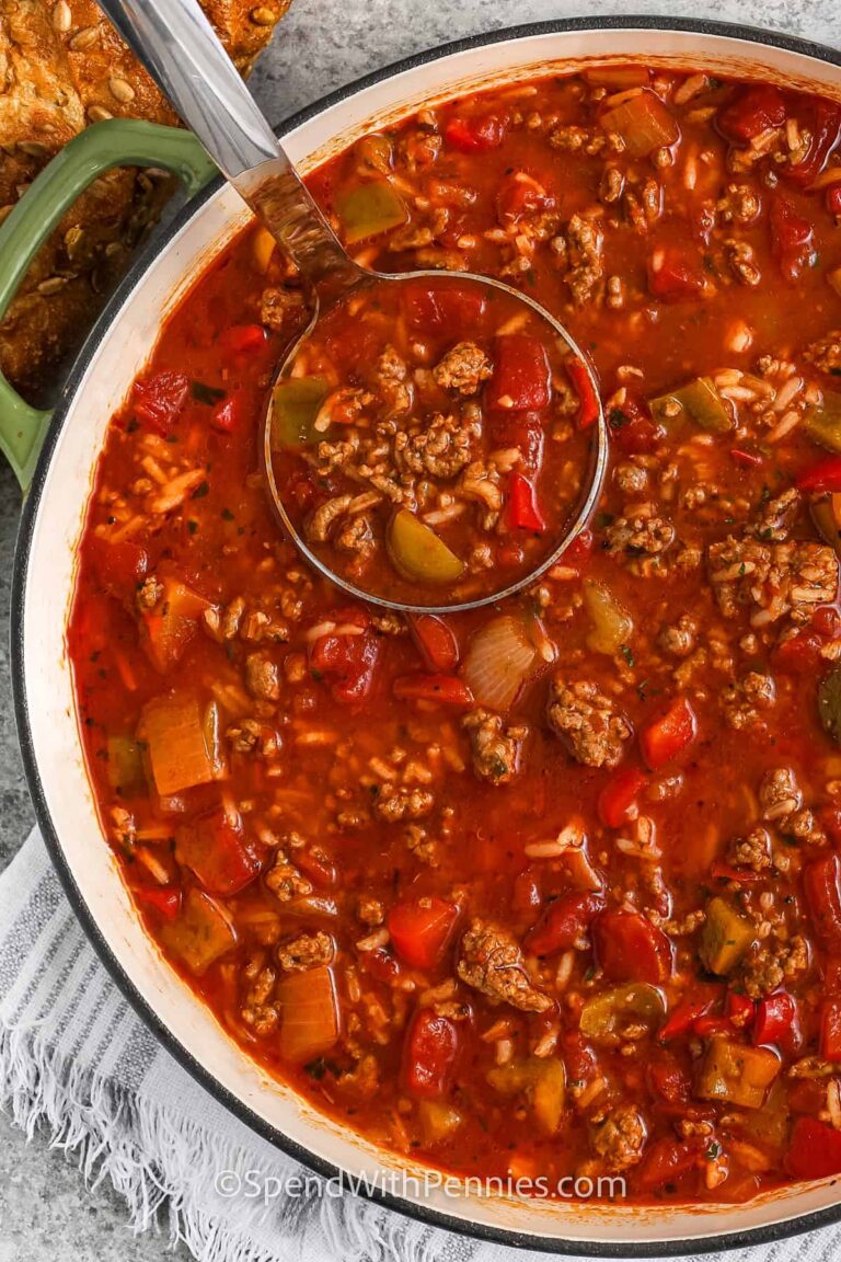 Cozy Stuffed Pepper Soup, Made Easy!
